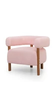MELLMOD Sweet Mod Ahşap Ayaklı Teddy Berjer Açık Pembe M03 - 5