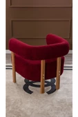 MELLMOD Sweet mod Ahşap Ayaklı Bukle Berjer Bordo - 3