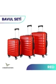 Delphin Kırmızı 3 Lü Valiz Seti - 8