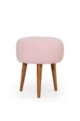 MELLMOD Lovely Mod Ahşap Ayak Teddy Puf Pembe - 1