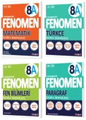 Fenomen Okul 2025 8. Sınıf Matematik + Türkçe + Fen + Paragraf A Serisi Soru Bankası Seti 4 Kitap - 1