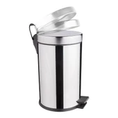 30 Lt Krom,metal Paslanmaz Çöp Kovası Çöp Kutusu Pedallı Amortisörlü Kapak - 1