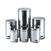 30 Lt Krom,metal Paslanmaz Çöp Kovası Çöp Kutusu Pedallı Amortisörlü Kapak - 2