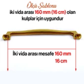 Venüs Kulp Altın Metal 160 mm - 16 cm Mobilya Mutfak Çekmece Dolap Dolabı Kapak Kulbu Kulpu Kulpları thumbnail 4