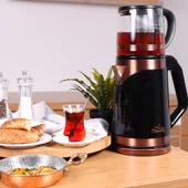 Any Morning DE23203SX Cam Demlikli Çelik Su Isıtıcılı Çay Makinesi - 8
