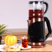 Any Morning DE23203SX Cam Demlikli Çelik Su Isıtıcılı Çay Makinesi - 3