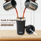 Any Morning SI232021 İki Ağızlı Termos Mug Siyah 400 ml - 9