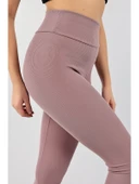 Fitilli Tayt Yüksek Bel Dikişsiz Dayanıklı Örme Kumaş ŞARDONLU KIŞLIK   FİTİLLİ-TAYT - 2