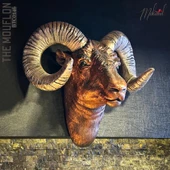 Muflon (nadir hayvan heykeli, vahşi yaratık, Asya koyunu, el yapımı dekor) Mukemel Tasarımları - 1