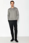Unisex Bisiklet Yaka Teknolojik İpeksi Pamuk Kumaş Sweatshirts - 12