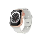 ScHitec T700 Android İos Uyumlu Çağrı Özellikli Akıllı Saat Gold Kasa Beyaz Kordon - 1