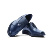 Erkek Hakiki Deri Lacivert Günlük Ayakkabı - 5