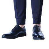 Erkek Hakiki Deri Lacivert Günlük Ayakkabı - 6