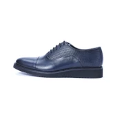 Erkek Hakiki Deri Lacivert Günlük Ayakkabı - 1