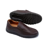 Erkek Ortopedik İç Dış Komple Deri Ultra Rahat Günlük Comfort Ayakkabı 3000-4 Kahverengi - 3