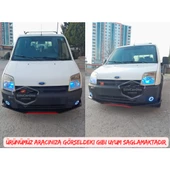 Ford Transit Connect 2002-2013 Uyumlu Üniversal Mercekli Angel Sis Farı Metal Su Geçirmez 76 mm Mavi Halkalı Gündüz Farı Angel Eyes 2 Adet - 4