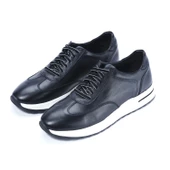 Erkek Hakiki Deri Siyah Spor Ayakkabı - 2