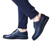 Erkek Hakiki Deri Lacivert Günlük Ayakkabı - 1