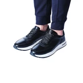 Erkek Hakiki Deri Siyah Spor Ayakkabı - 6