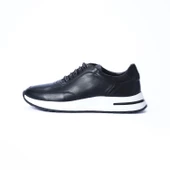 Erkek Hakiki Deri Siyah Spor Ayakkabı - 1