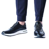 Erkek Hakiki Deri Siyah Spor Ayakkabı - 3