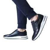 Erkek Hakiki Deri Siyah Spor Ayakkabı - 3