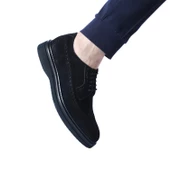 Erkek Hakiki Süet Deri Siyah Günlük Loafer Ayakkabı - 4