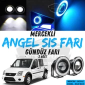 Ford Transit Connect 2002-2013 Uyumlu Üniversal Mercekli Angel Sis Farı Metal Su Geçirmez 76 mm Buz Mavi Halkalı Gündüz Farı Angel Eyes 2 Adet thumbnail 1