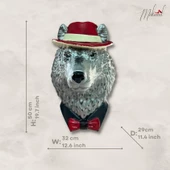 Kırmızı Duvar Heykeli Kurt Gangster (SANAT, KALPSİZ, BENCİL, MAFYA, PATRON) Tasarımları thumbnail 2