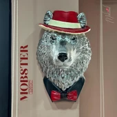 Kırmızı Duvar Heykeli Kurt Gangster (SANAT, KALPSİZ, BENCİL, MAFYA, PATRON) Tasarımları thumbnail 1