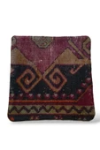 - Art Deco Bohem Halı El Dokuması Vintage Kırlent Minder 40x40cm (0177) thumbnail 2