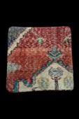 Şok Fiyat ! Açılışa Özel %50 Off ! Art Deco El Dokuması Halı Vintage Kırlent Minder 40x40cm (0157) - 1