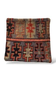 - Art Deco Bohem Halı El Dokuması Vintage Kırlent Minder 40x40cm (0107) - 3