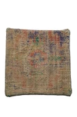 Şok Fiyat ! Açılışa Özel %50 Off ! Art Deco El Dokuması Halı Vintage Kırlent Minder 40x40cm (0146) - 2