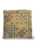 - Açılış Özel Fiyat Art Deco Bohem Halı El Dokuması Vintage Kırlent Minder 40x40cm 289 - 1