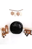 - El Yapımı Hakiki Deri Orijinal Bohem Ottoman Puf Minder 60cm - 4