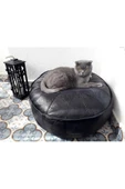 - El Yapımı Hakiki Deri Orijinal Bohem Ottoman Puf Minder 60cm - 6