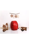 - El Yapımı Hakiki Deri Orijinal Bohem Ottoman Puf Minder 60cm - 3