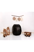 - El Yapımı Hakiki Deri Orijinal Bohem Ottoman Puf Minder 60cm - 3