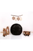 - El Yapımı Hakiki Deri Orijinal Bohem Ottoman Puf Minder 60cm - 2