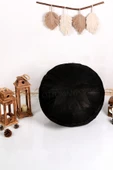 - El Yapımı  Deri Orijinal Bohem Ottoman Puf Minder 60cm - 1