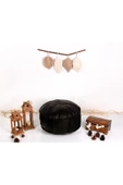 - El Yapımı Hakiki Deri Orijinal Bohem Ottoman Puf Minder 60cm - 4