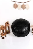 - El Yapımı Hakiki Deri Orijinal Bohem Ottoman Puf Minder 60cm - 1