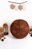 - El Yapımı Hakiki Deri Orijinal Bohem Ottoman Puf Minder 60cm thumbnail 1