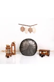 - El Yapımı Hakiki Deri Orijinal Bohem Ottoman Puf Minder 60cm - 2