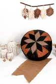 Şok Fiyat Açılışa Özel %50 Off! Art Deco El Yapımı Hakiki Deri Orijinal Bohem Ottoman Puf Minder60cm thumbnail 1