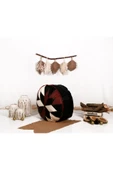 Şok Fiyat Açılışa Özel %50 Off! Art Deco El Yapımı Hakiki Deri Orijinal Bohem Ottoman Puf Minder60cm - 3