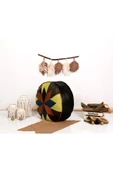 Şok Fiyat Açılışa Özel %50 Off! Art Deco El Yapımı Hakiki Deri Orijinal Bohem Ottoman Puf Minder60cm thumbnail 2