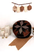 Şok Fiyat Açılışa Özel %50 Off! Art Deco El Yapımı Hakiki Deri Orijinal Bohem Ottoman Puf Minder60cm thumbnail 1