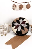 Şok Fiyat Açılışa Özel %50 Off! Art Deco El Yapımı Hakiki Deri Orijinal Bohem Ottoman Puf Minder60cm thumbnail 1